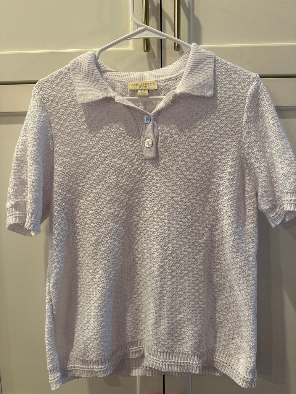 Appleseed's White Knit Short-Sleeve Polo Linen/Cotton